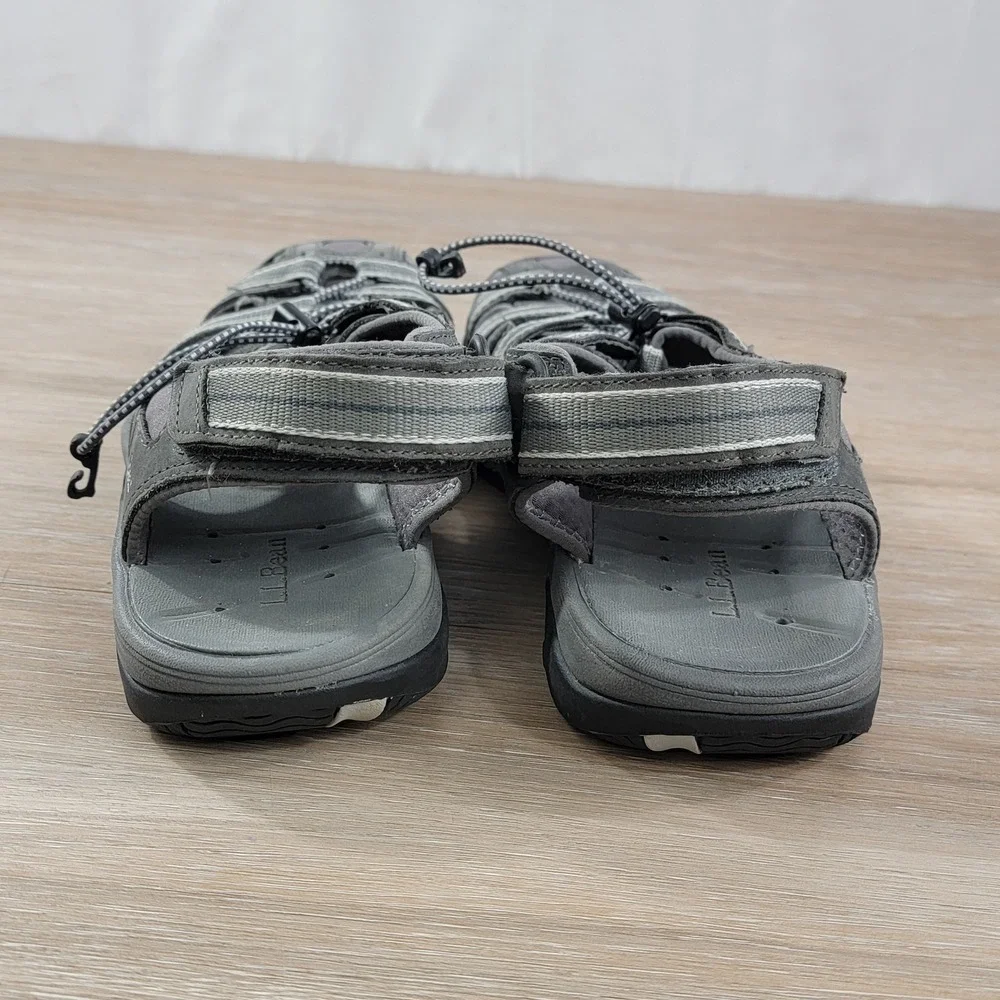 LL Bean Mens Allagash Sport Sandals Grey Closed Toe Hiking Water Shoes Size 9